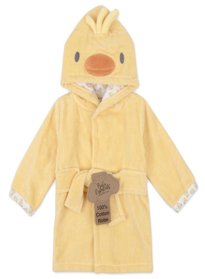 Baby Essentials Hooded Baby Animal Bathrobe with Tie Closure for Newborns and Infants 0-9 Months (US, Age, 0 Months, 9 Months, Delightful Duck) - Image 5