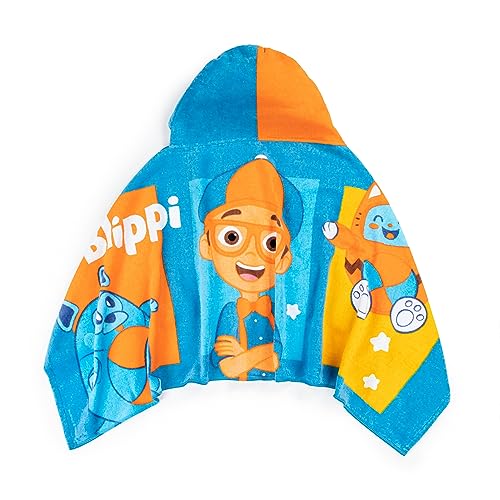Jay Franco Blippi Bath Pool Beach Hooded Towel - Super Soft & Absorbent Kids Blue Cotton Towel - Image 4