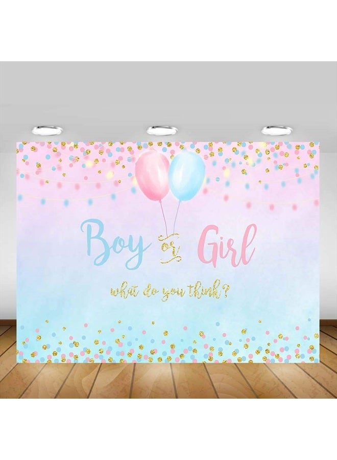 Mocsicka Boy or Girl Gender Reveal Decoration, Blue or Pink Dots Balloon Party Backdrop, Gender Reveal Banner Supplies (5x3ft (60x36 inch)) - Image 5