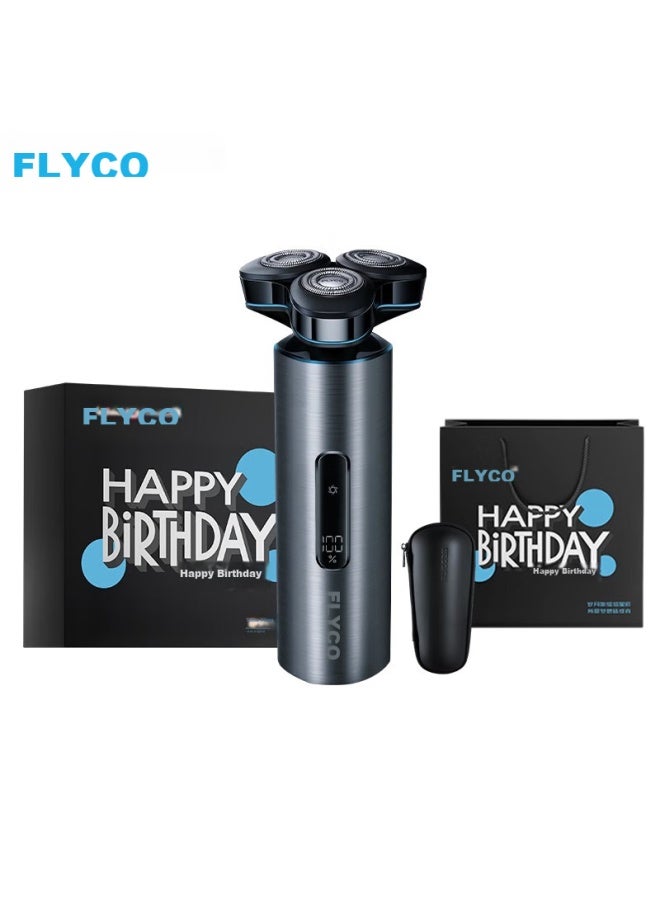 فلايكو Flyco ماكينة حلاقة كهربائية رجالية Fs988، حلاقة مزدوجة رطبة وجافة، قابلة للغسل بالكامل، هدية عيد ميلاد وعطلة للصديق، الزوج، الأب - إصدار عيد ميلاد محدود - Image 2