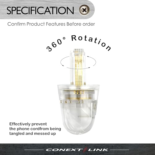 Conext Link Telephone Handset Phone Coil Cord Swivel Twist Top Untangle Detangler RJ11 4P4C - Image 4