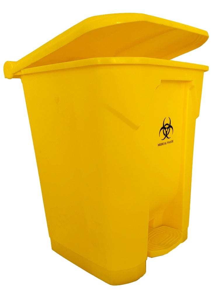AKC Step Trash Bin | Plastic Matte Finish | Functional Waste & Garbage Waste Bin | Suitable For Homes, Villas, Large Areas & Communal Spaces | Yellow | 68 Liters - Image 3