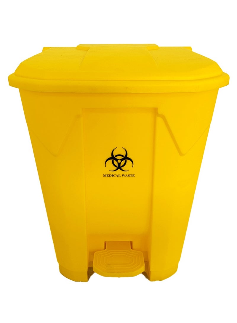 AKC Step Trash Bin | Plastic Matte Finish | Functional Waste & Garbage Waste Bin | Suitable For Homes, Villas, Large Areas & Communal Spaces | Yellow | 68 Liters - Image 2