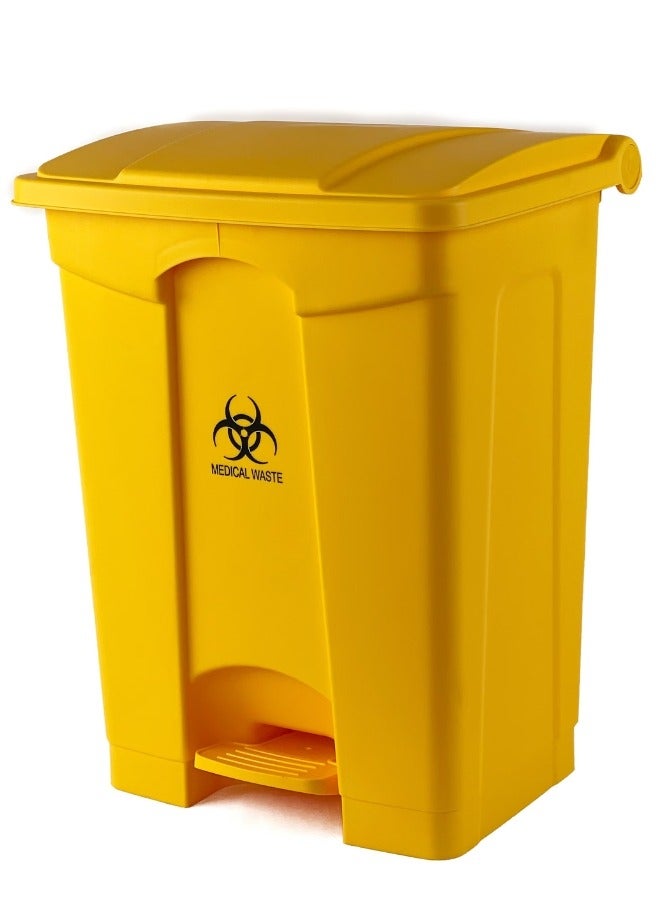 AKC Step Trash Bin | Plastic Matte Finish | Functional Waste & Garbage Waste Bin | Suitable For Homes, Villas, Large Areas & Communal Spaces | Yellow | 68 Liters - Image 1