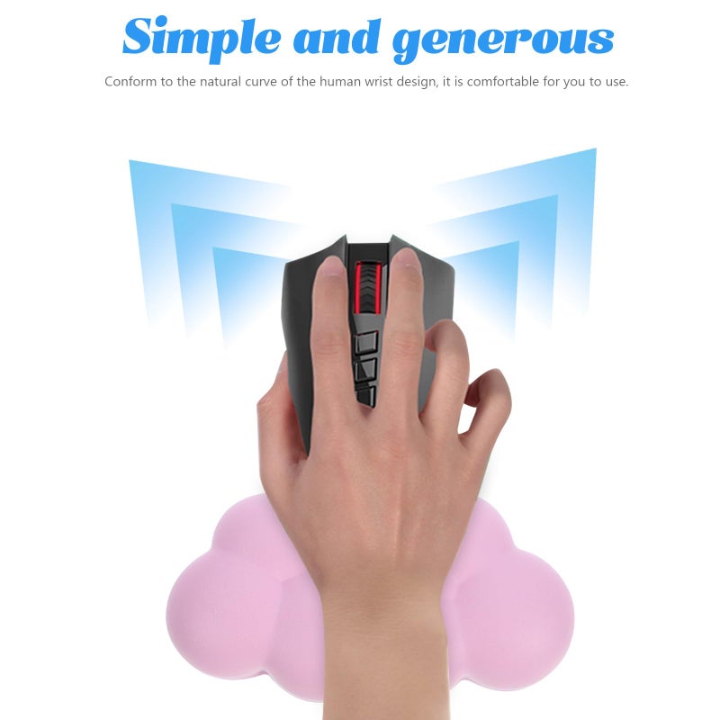 وسادة راحة معصم الماوس من رغوة الذاكرة، دعم مريح وملائم لجسم الإنسان لألعاب الكمبيوتر ومكتب المكتب والكتابة المريحة باللون الوردي - Image 5