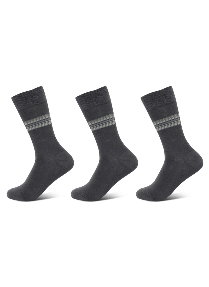 BYC MEN'S FORMAL SOCKS (PACK OF 3) - CHARCOAL GREY