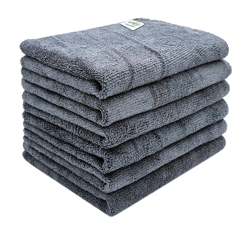 SOFTSPUN B Quality Microfiber Cloth Going Cheap 6 pcs 30X40 cms 340 GSM Grey! Thick Lint & StreakFree Multipurpose Cloths for Car Bike Cleaning Polishing Washing & Detailing. - Image 1