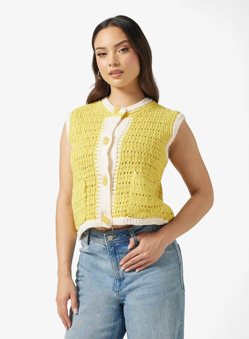 Ginger Knitted Button Down Vest