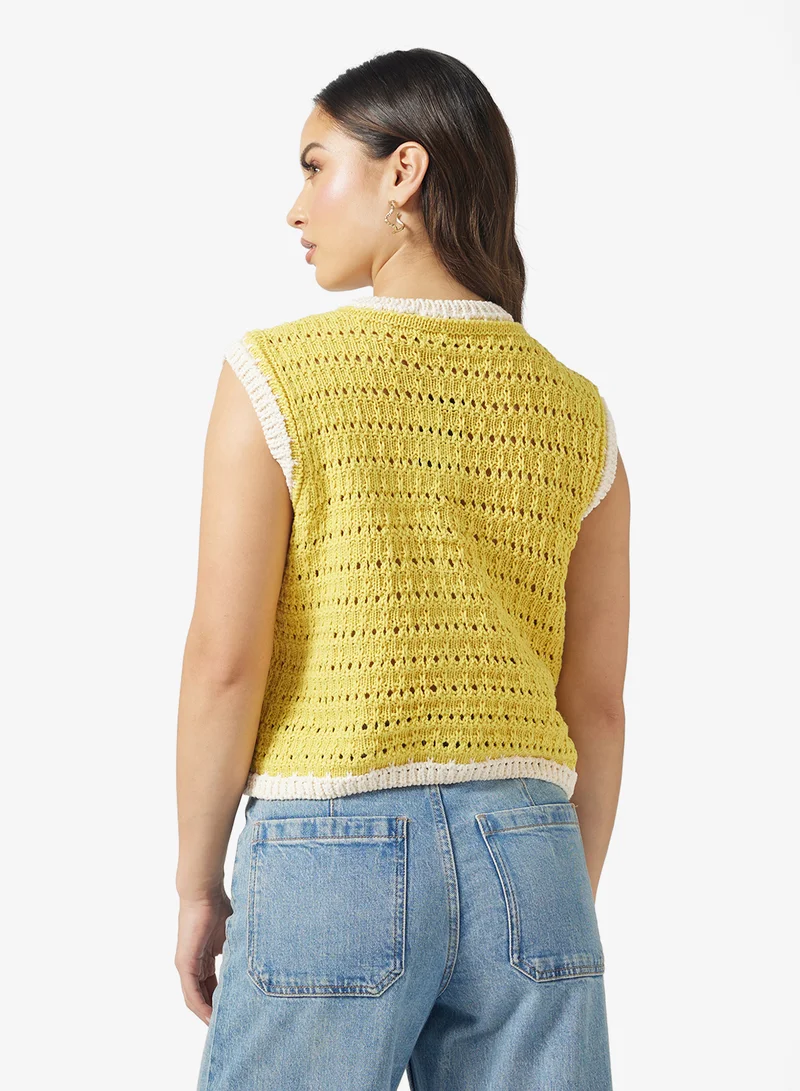Ginger Knitted Button Down Vest