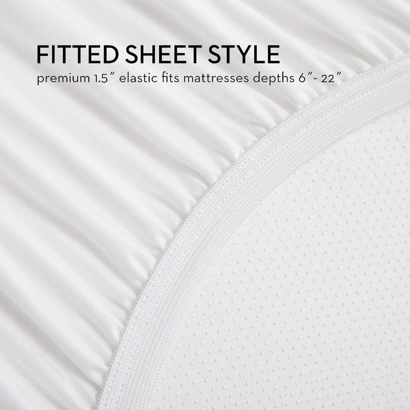 MALOUF MALOUF SLICKK5P Sleep TITE Five IceTech Waterproof Mattress ProtectorTop and Side Protection with Cooling TechnologyKing White  - Image 4