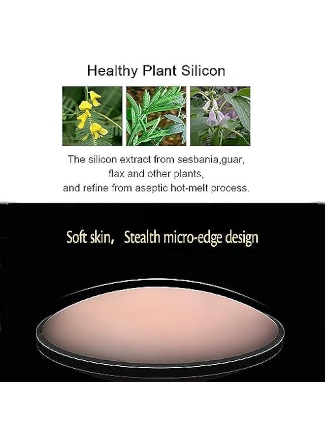 AL RAID - 2 Pairs Reusable Silicone Nipple Cover Invisible Self Adhesive Silicone Breast Pads Breathable, Nude, One Size - Image 1