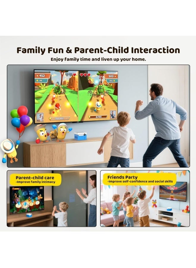 Kinhank MotionX Motion Game Console for Children & Families, Interactive Video Game Console with HD Camera, 2 Players, 37 Games, No Controllers & Subscription Fees, Parent-Child Interaction, Gift from 3 Years - Image 5