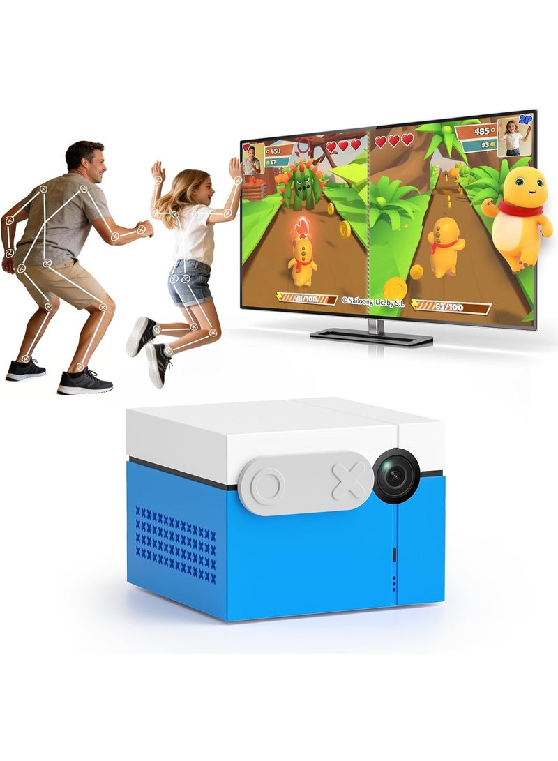 كينهانك جهاز ألعاب MotionX Motion للأطفال والعائلات من Kinhank، جهاز ألعاب تفاعلي مزود بكاميرا HD، يدعم لاعبين، يحتوي على 37 لعبة، بدون وحدات تحكم أو رسوم اشتراك، لتعزيز التفاعل بين الآباء والأطفال، هدية مناسبة من عمر 3 سنوات فما فوق. - Image 1