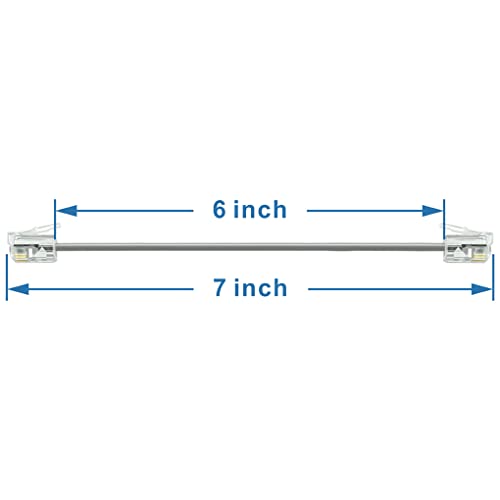 NECABLES 6 Inch Short Telephone Cord Phone Cable Wall Phone Cord for Landline RJ11 6P4C Male to Male - Image 2