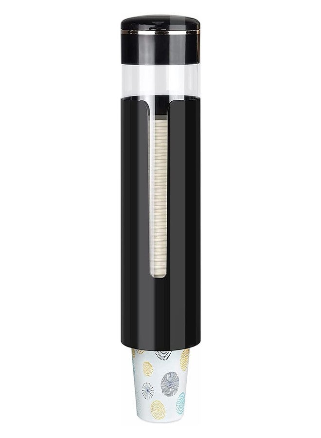 MYITYARD Cup Dispenser, Wall Mount Water Cooler Cup Dispenser fits 4-7 oz Disposable Paper and Plastic Cups, Pull Type Cup Holder for Bathroom, Office, Break Room, Gym, Black - Image 1