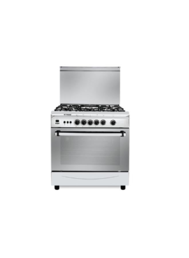 Fresh Italiano Cast Digital Gas Cooker, 5 Burners, 80 cm, Stainless Steel
