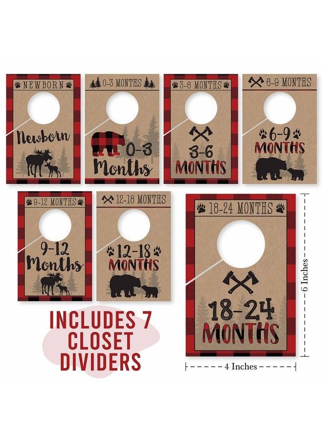 Hadley Designs 7 Lumberjack Baby Nursery Closet Organizer Dividers For Boy Clothing Age Size Hanger Organization For Kid Toddler Infant Newborn Clothes Must Have Shower Registry Gift Supplies Woodland 024 Months  - Image 3