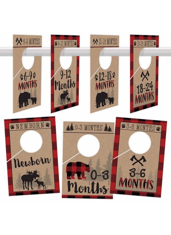 Hadley Designs 7 Lumberjack Baby Nursery Closet Organizer Dividers For Boy Clothing Age Size Hanger Organization For Kid Toddler Infant Newborn Clothes Must Have Shower Registry Gift Supplies Woodland 024 Months  - Image 2