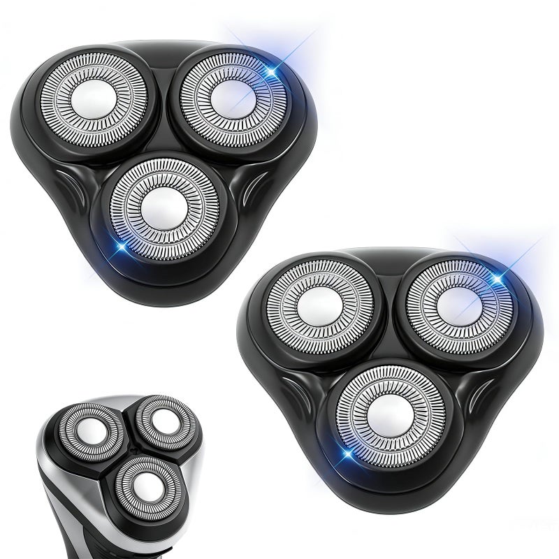 BILLAR 2PACKBlack Universal Rotary Replacement Shaver HeadCompatible with Remington Shaver Seriesfor R3R4R5R6R7R8SP3141 and SP5161 FoilsBlades - Image 2