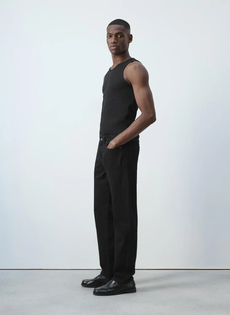 Mango Man 99-NEGRO Slim-Fit Cotton Tank Top for Men | Best Price UAE