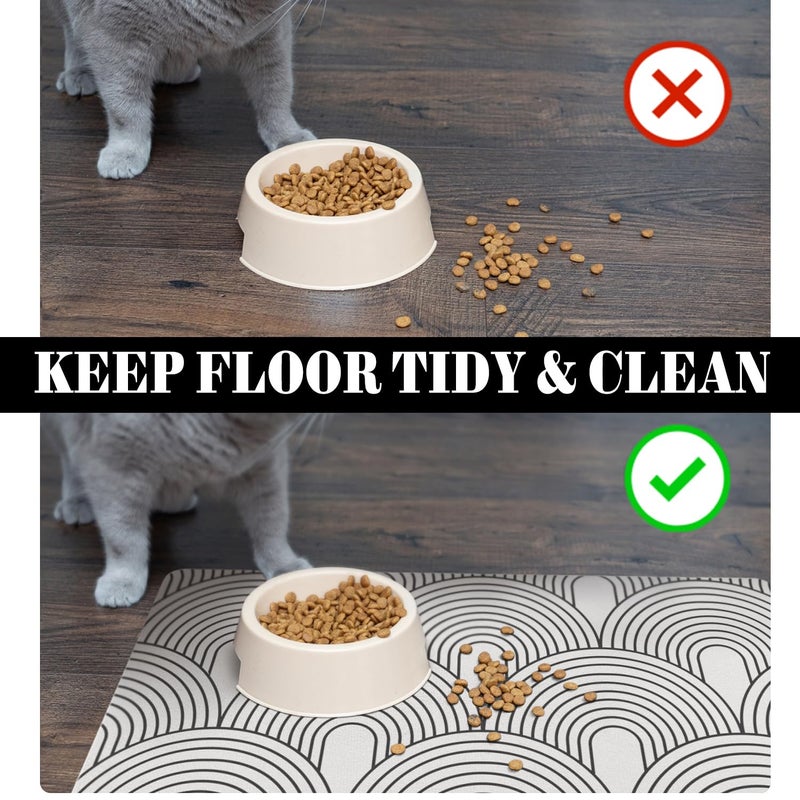 Ayiashiab Dog Food Mats for Floors Absorbent, Pet Cat Food Mat - Quick Dry Dog Bowl Mats for Food and Water, Eco-Friendly Boho Pet Supplies 12" x 20" - Image 5