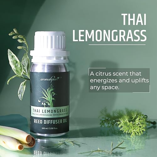 Aromahpure Reed Diffuser Oil 100ml |Lemongrass Fragrance Refill Reed Oil for Diffuser Set | IFRA-compliant Reed Diffuser Oil for home & Bathroom Fragrance Diffusers | Reed sticks not included - Image 2