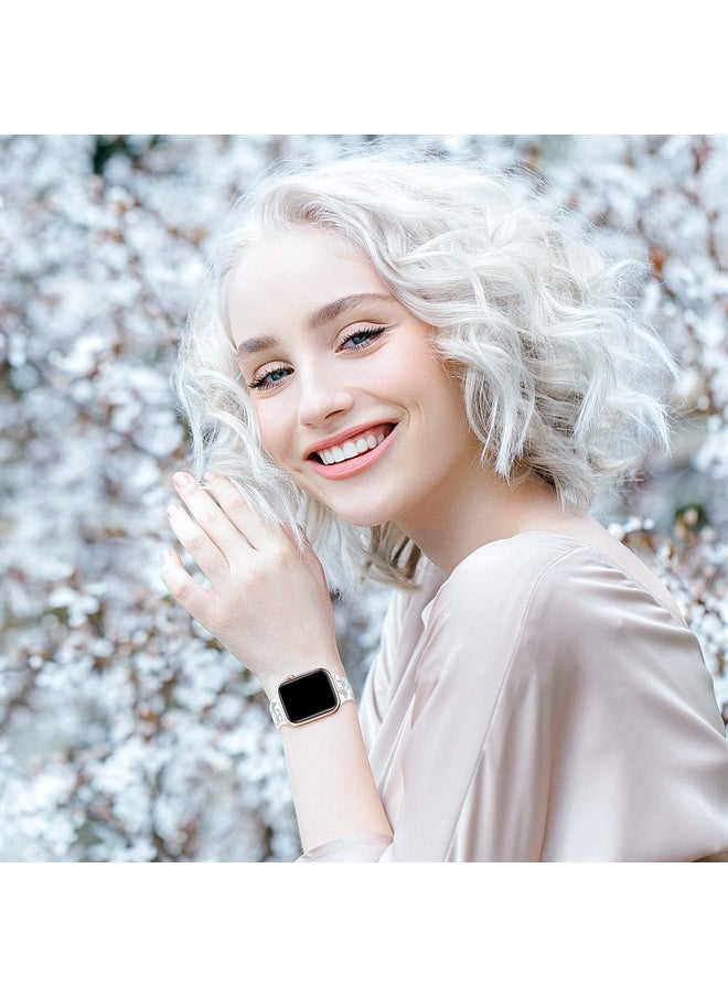 3 Pack Floral Engraved Bands Compatible with Apple Watch Band 40mm 41mm 38mm 42mm 44mm 45mm 49mm Women,Soft Silicone Cute Wildflowers Sport Laser Strap for iWatch Bands Series Ultra SE 8 6 5 4 3 2 1