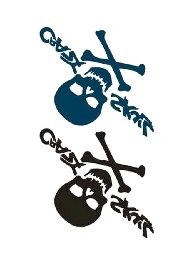 2-Piece Temporary Tattoo Sticker Set Black/Blue