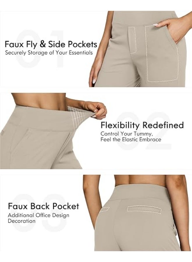 NIBEMINENT Yoga Pants Women Wide Leg Pants with Pockets High Waist Stretch Dress Casual Sweatpants Petite/Regular/Tall - Image 2