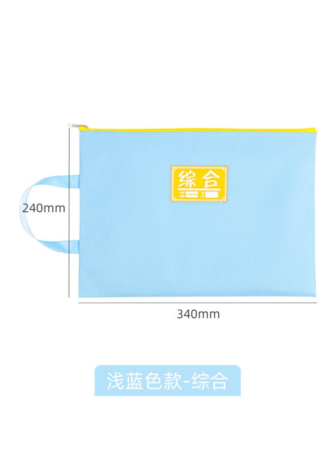 HELPS حقيبة تصنيف مواد الطلاب مقاومة للماء سميكة بسعة كبيرة لحفظ القرطاسية A4 حقيبة أكسفورد محمولة بسحاب - Image 1