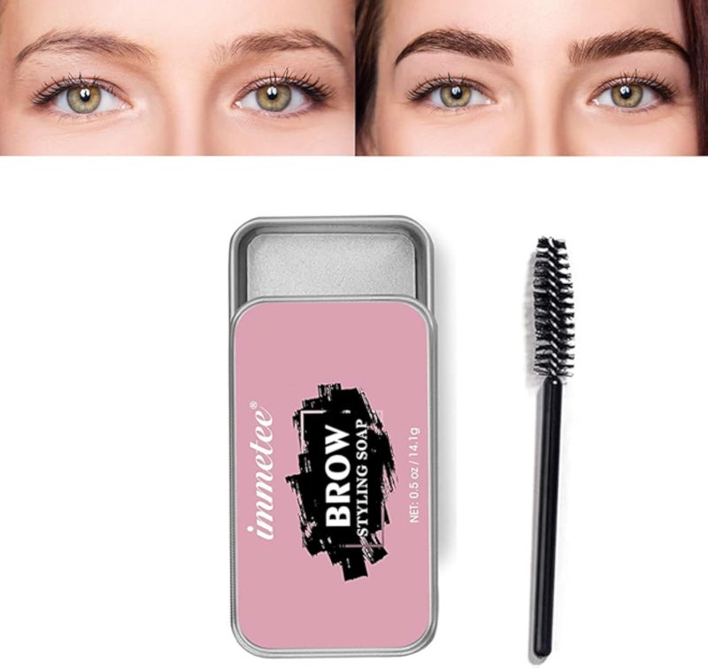 immetee Brows Soap Kit, 1PCS Eyebrows Styling Wax, Brows Shaping Soap, Excellent Stereotypes,Long-lasting Eyebrow Enhancer Gel, 3D Feathery Brows Makeup Balm.14.1g/0.5oz