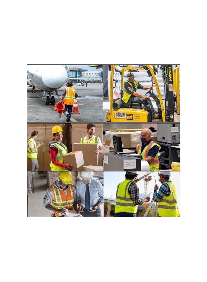 VINSTAR Reflective Safety Vest, High Visibility Breathable Day Night Warning Safety Jacket -100% Polyester Fluorescent Fabric With Piping and 360° Protection!, Velcro Closure ( L)  1 - Image 3