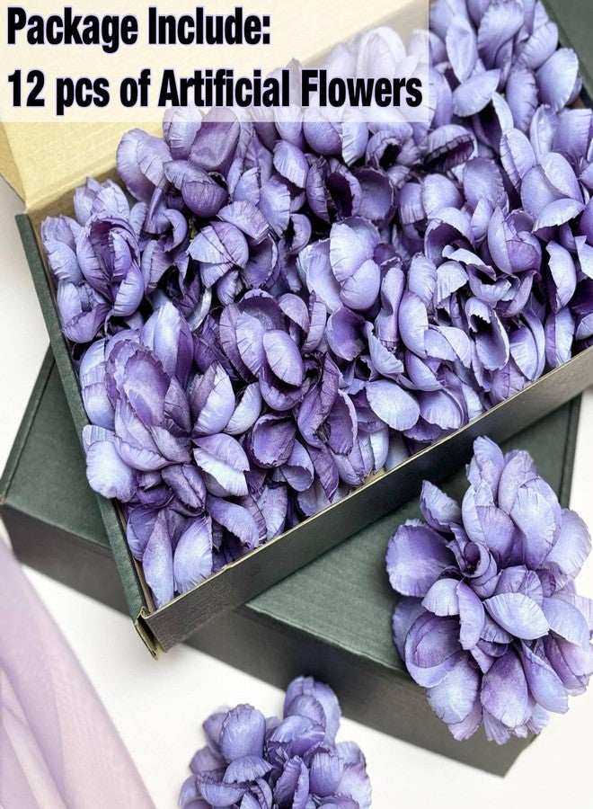 TeaSu Floating Flower for Floating Candle Centerpieces, 12pcs Purple Submerged Artificial Flower Filler for Wedding centerpieces (Purple) - Image 4