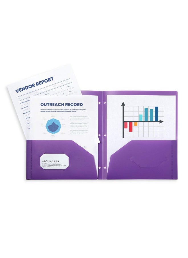 Multicolor Plastic Two Pocket Folders With 3 Holes Plastic Folders With 2 Pockets And Business Card Slot 3 Hole Punched 2 Pocket Folders For School Home And Work 6 Pack