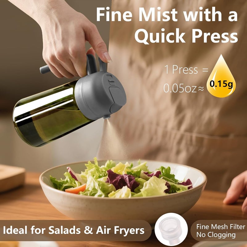 SWEET VIEW Olive Oil Dispenser and Oil Sprayer – 16oz/470ml Glass Light-Proof Oil Pourer for Kitchen, Air Fryer, Cooking, Salad, and BBQ - Image 3