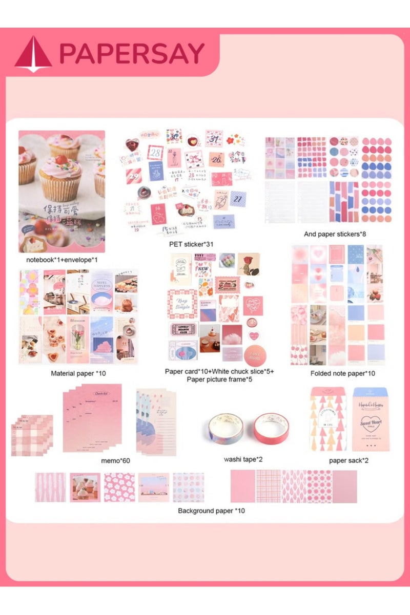 PAPERSAY 346 Pcs Scrapbooking Supplies Kit, The Series of You Becoming Extra Sweet, Vintage Aesthetic Daily Travel Scrapbook Kit, DIY Journaling Supplies, A6 Grid Notebook, Creative Birthday Gift for All Ages. - Image 2