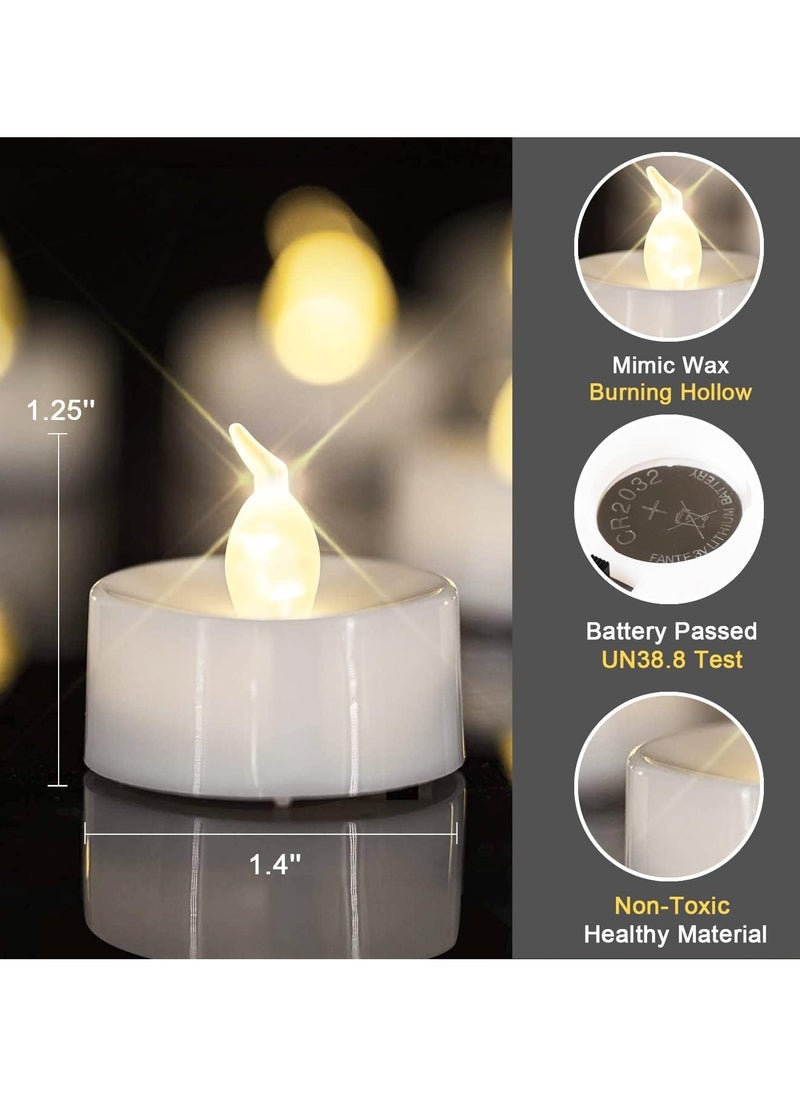 MARKQ Flameless Tea Light Candles [12 Pack] Battery Operated Flickering LED Candles with Warm White Light for Wedding, Birthday Party, Holidays, Eid Ramadan Home Decoration  - Image 5