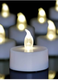 MARKQ Flameless Tea Light Candles [12 Pack] Battery Operated Flickering LED Candles with Warm White Light for Wedding, Birthday Party, Holidays, Eid Ramadan Home Decoration  - Image 1