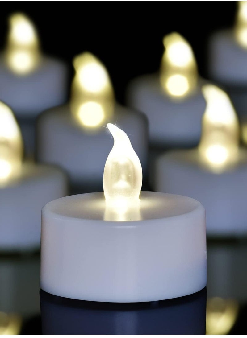MARKQ Flameless Tea Light Candles [12 Pack] Battery Operated Flickering LED Candles with Warm White Light for Wedding, Birthday Party, Holidays, Eid Ramadan Home Decoration  - Image 1
