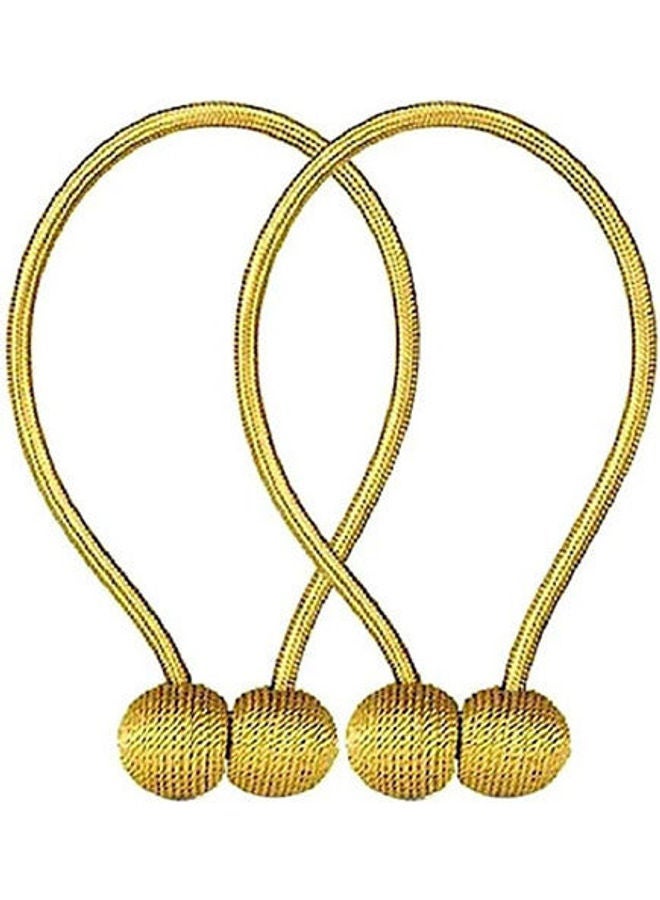 NIBEMINENT 2-Piece Classic Design Magnetic Curtain Holder Gold 45cm - Image 1