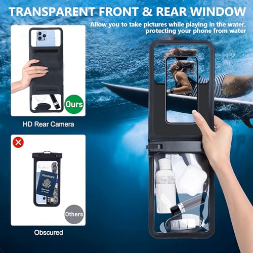 Niveaya [Up to 10.5"]Waterproof Phone Pouch - 2 Pack, Waterproof Phone Lanyard Case with iPhone 16/15/14/13/12 Pro Max up to 9.5", Phone Dry Bags for Vacation Beach Pool Kayak Cruise Travel Essentials - Image 5