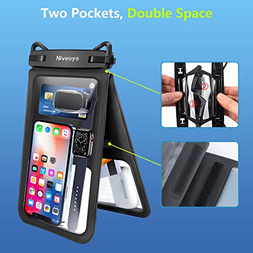 Niveaya [Up to 10.5"]Waterproof Phone Pouch - 2 Pack, Waterproof Phone Lanyard Case with iPhone 16/15/14/13/12 Pro Max up to 9.5", Phone Dry Bags for Vacation Beach Pool Kayak Cruise Travel Essentials - Image 4