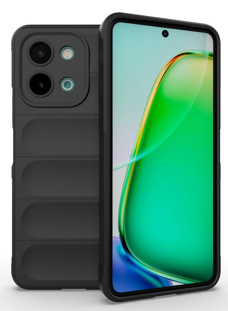 Premium Protection Back Silicone Case Compatible with Vivo y28 4G Magic Shield Shockproof Case with Camera Protection (Black) - Image 1