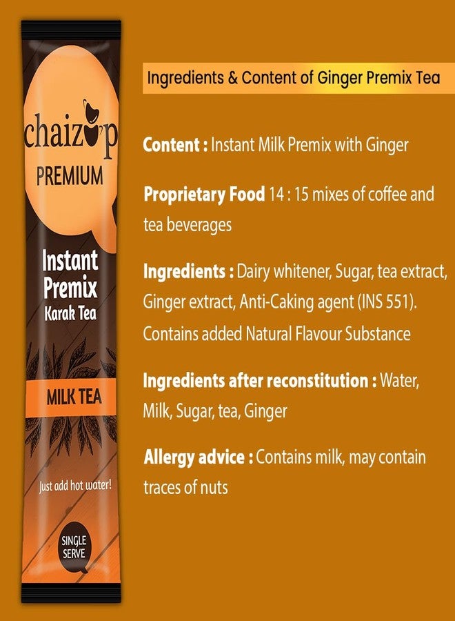 Chaizup Premium 1 Min Instant Ginger Tea Premix - 10 Sachets | Ginger Flavours | 10 Servings | 140g - Image 4