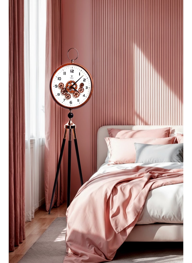 VOGUE VENUE Premium Vintage Tripod Floor Clock | Adjustable Wooden Stand | Antique Style Decorative Standing Clock for Living Room, Office & Home Décor - Image 4