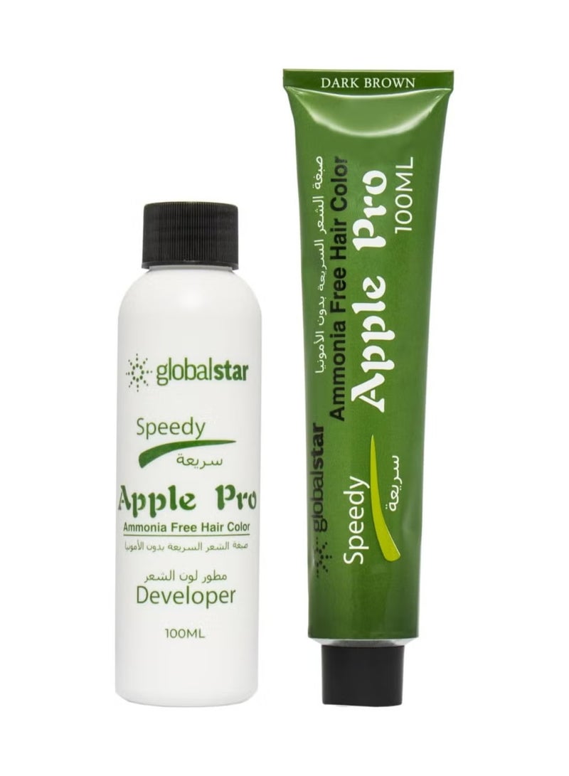 Global Star Apple Pro Ammonia Free Hair Color - Dark Brown - Image 3
