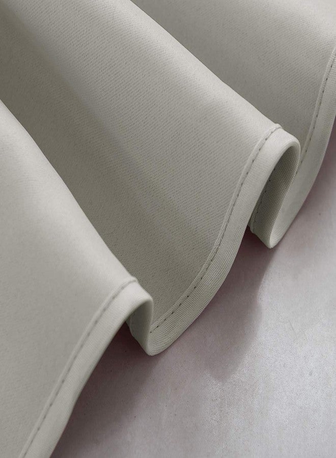 vctops ستارة معتمة صلبة من vctops للمطبخ/غرفة النوم، ذات جيب للقضيب وحواف مزخرفة، ألواح ستائر قصيرة (52 بوصة × 18 بوصة، رمادي فاتح) - Image 3