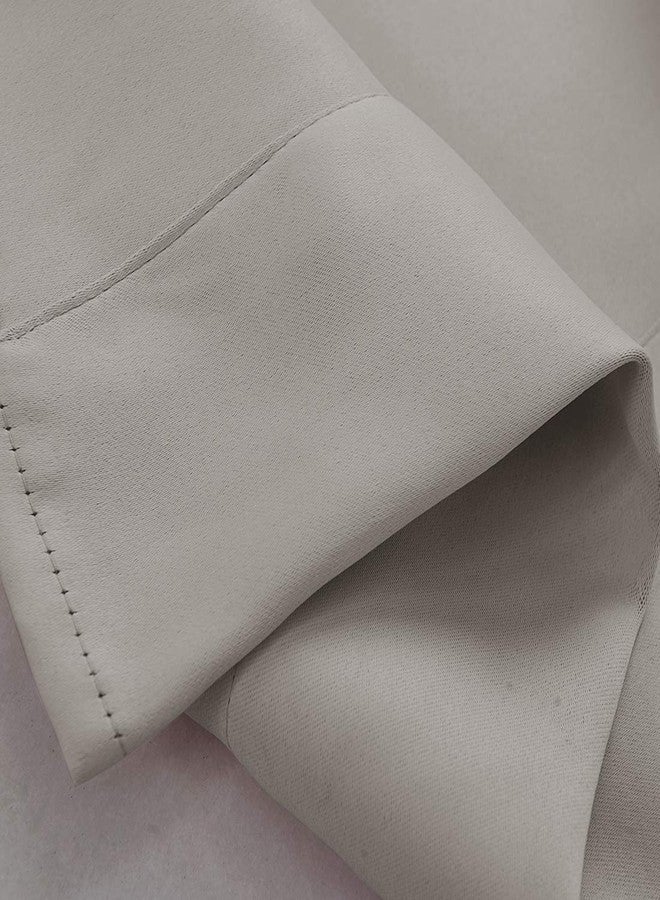 vctops ستارة معتمة صلبة من vctops للمطبخ/غرفة النوم، ذات جيب للقضيب وحواف مزخرفة، ألواح ستائر قصيرة (52 بوصة × 18 بوصة، رمادي فاتح) - Image 2