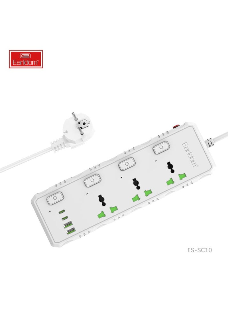 Earldom Extension Cord 3 Sockets 2USB And 2Type C PD - Image 1