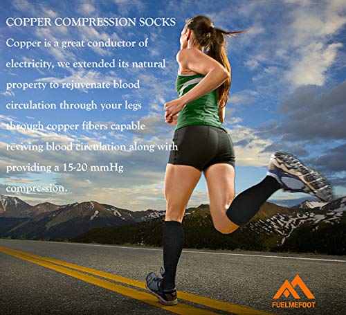 FuelMeFoot 3 Pack Compression Socks For Women Men Knee High Socks 15-20mmHg travel gifts for men cowboy spandex cut mujer small gifts holiday stuff - Image 3